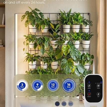 GLOWRIUM Standing Grow Light with Auto-Timer, 36W Vertical Grow Lights for Indoor Plants,3 Light Modes,268 LEDs Detachable Full Spectrum Plant Lights (60 in) (Silver)