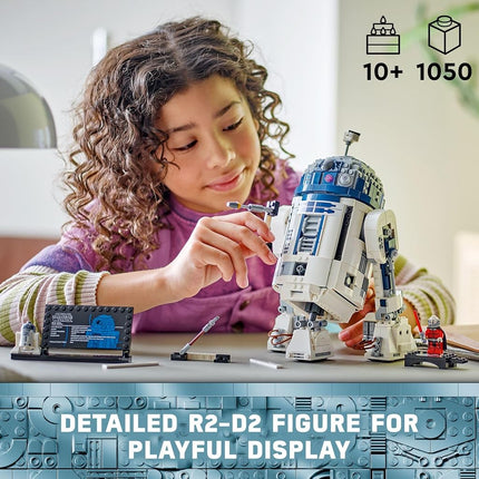 LEGO Star Wars R2-D2 Brick Built Droid Figure, Collectible May The 4th Toy with Exclusive 25th Anniversary Minifigure Darth Malak, Star Wars Gift Idea for Kids or Fans Ages 10 and Up, 75379