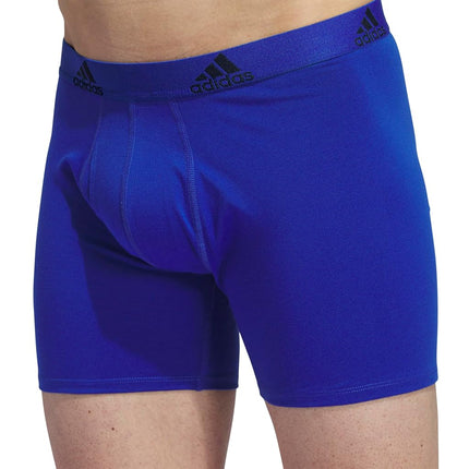 adidas Men's Performance Stretch Cotton Boxer Briefs 3-Pack, Soft Underwear, Superior Comfort, Team Royal Blue/Onix Grey/Legend Ink Blue, S