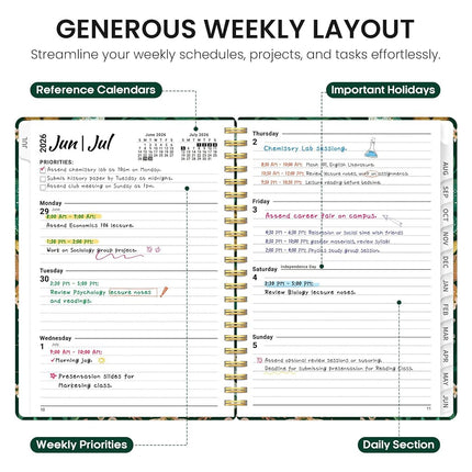 Taja Planner 2026-2027, Jul 2026-Jun 2027 Monthly & Weekly Calendar Planner