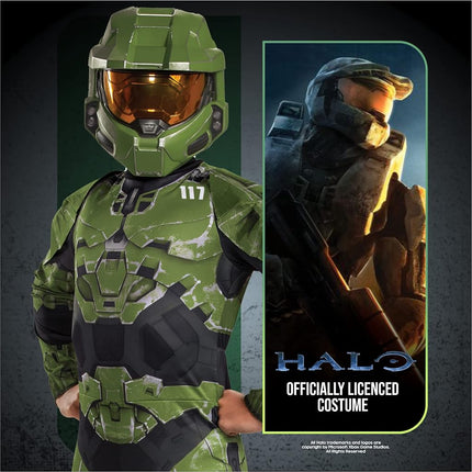 Disguise Official Halo Master Chief Costume Kids, Master Chief Armour Infinite Childrens Halo Costume for Boys Fancy Dress Up Outfit World Book Day Week Birthday X-Large