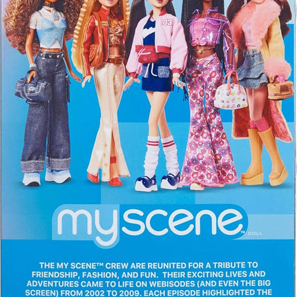 Barbie Signature My Scene Nolee Doll and Accessories, Y2K-Inspired Outfit with Sporty Matching Set, Cropped Jacket, Leg Warmers and Doll Stand, JBH79