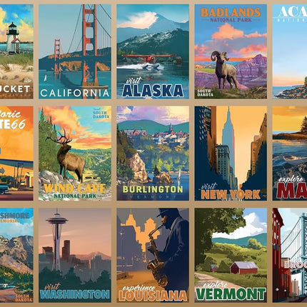 Buffalo Games - Classic Collage - Brilliant Travel - 1000 Piece Jigsaw Puzzle for Adults Challenging Puzzle Perfect for Game Nights - Finished Puzzle Size is 26.75 x 19.75