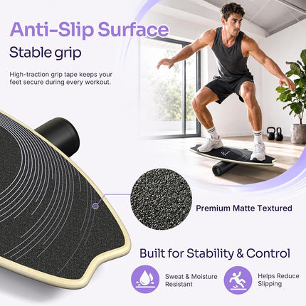 Sportneer Balance Board 7 Modes w/Adjustable Stoppers Roller&Balance Ball
