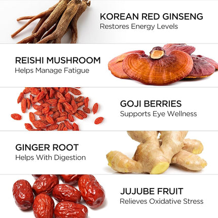 CheongKwanJang [Hong Sam Won Plus - Korean Ginseng Drink] Korean Red Panax Ginseng Extract Drink - Increase Productivity, Improve Blood Circulation & Brain Function - 30 Pouches