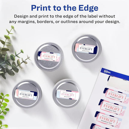 Avery Glossy White Rectangle Labels with Sure Feed, 1-13/16" x 2-3/16", 120 Glossy White Labels, Print-to-The-Edge, Permanent Label Adhesive, Laser/Inkjet Printable Labels