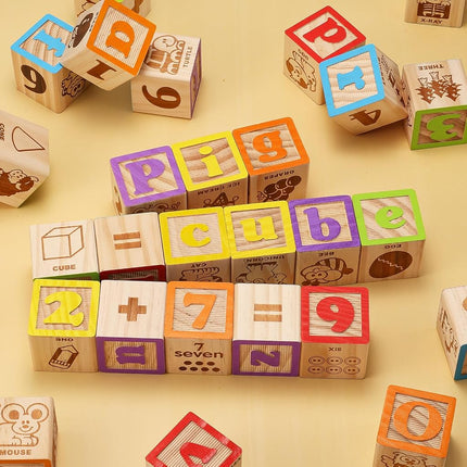 SainSmart Jr. Wooden Alphabet Building Blocks 1.73in, 30pc, Montessori 3+