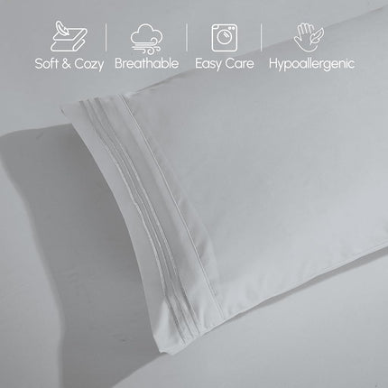 Elegant Comfort 6 Piece Bed Sheets Set Ultra Soft 1500 Thread Count Extra Deep Pocket 18-24 Inch Bed Sheets with Smart Storage Pockets, Wrinkle Resistant, King, Silver Grey