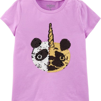 OshKosh B'Gosh Girls' Little Flip Sequin Tee, Honey Lilac, 14