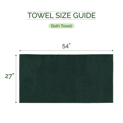 Elegant Comfort Three Line Popcorn Towel Set for Bathroom 27 x 54 inches, Premium Hotel Quality 2-Pack Bath Towels, 100% Turkish Cotton, Soft and Durable, Quick Dry and Highly Absorbent, Forest Green