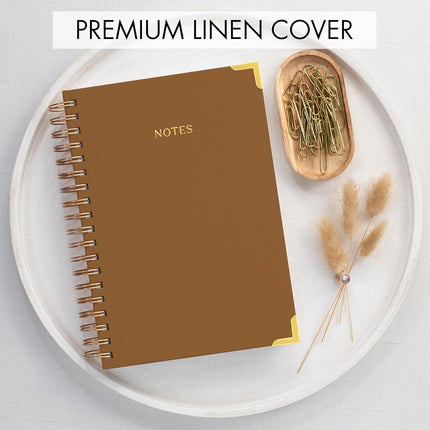 Aesthetic Thick Spiral Notebook Journal For Women in B5 - Linen Hardcover