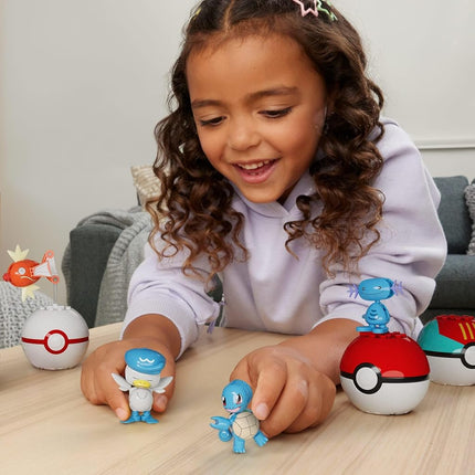 MEGA Pokémon Action Figure Building Toys Set, Water-Type Trainer Team with 79 Pieces, 2 Inches Tall, for Kids, JCT42