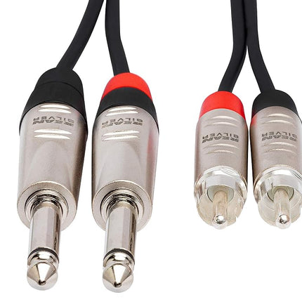 Hosa Pro Dl Cable 1/4IN Ts Rca 3F Repairable Metal End