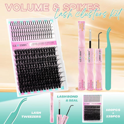 GEMERRY Lash Clusters with Spikes 80D Kit