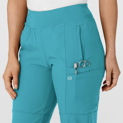 WonderWink 5555ATEALXL W123 Women's Comfort Waist Cargo Jogger Pant, Teal Blue, Standard-XL Size