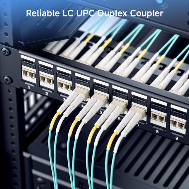Câble Matters, lot de 10 coupleurs Keystone LC Duplex Fibre Optique UPC, prise en charge des modes multimode OM1/OM2/OM3/OM4 et monomode OS2.