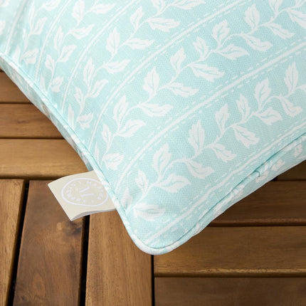 MARTHA STEWART Vineyard Vines Indoor Outdoor Decorative Pillow 2-Pack Set, UV Fade Resistant, Water Repellent, Printed Garden Design, 18"x18", Aqua Blue