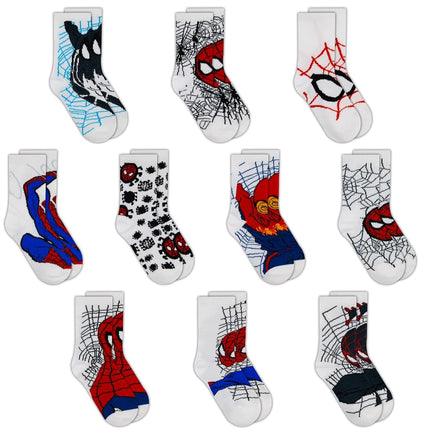 Spiderman Boys Socks, 10-Pack of Decorative Spider