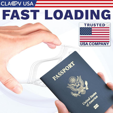 Claev Vertical 4x6 Passport Holders, Clear Waterproof Plastic ID Badge Holders for Travel, Conferences, Conventions 100 4x6