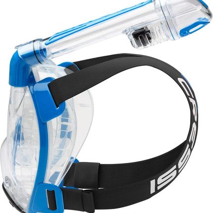 Cressi Duke Full Face Snorkel Dry Mask - Available in Standard Version or with Action Cam Holder, Adult Unisex,Clear/Blue,M/L