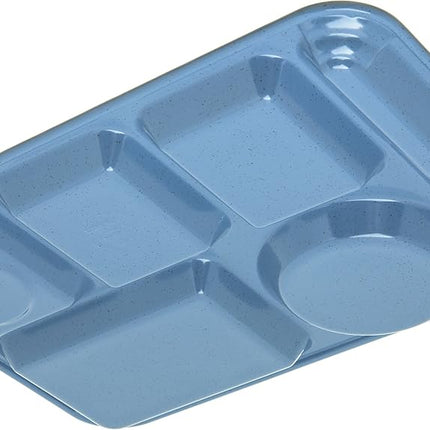 Carlisle 4398192 Left-Hand Heavy Weight 6-Compartment Cafeteria/Fast Food Tray, 10" x 14", Sandshade