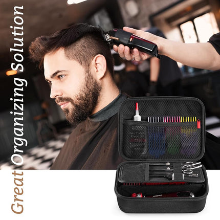 ProCase Hard Travel Case for Hair Clippers, Hair Cutting Barber Supplies Holder, Trimmer Organizer Storage Bag for Hatteker/Oneisal/Wahl 5Star/Andis Men Razor Guard Grooming Kits -Black