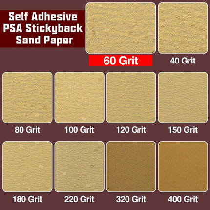 SPEEDWOX 60 Grit Sandpaper Roll Self Adhesive PSA Stickyback Sand Paper 2-3/4" Wide 10 Yard Long Sandpaper Sheets for Automotive & Woodworking Air File Long Board Sanders Metal Plastic Sanding Blocks