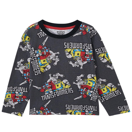 Transformers Hasbro Paquete de 3 Camisetas de Manga Larga para Niños Pequeños y Mayores, Rojo/Negro/Gris, 5