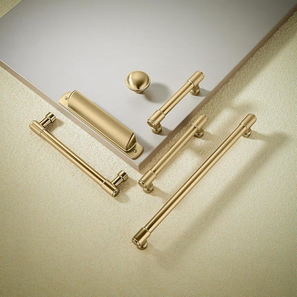khtumeware 2 Pack Brushed Brass Cabinet Pulls 12 Inch(305MM) Hole Centers Kitchen Brushed Gold Cabinet Handles Cabinet Hardware Kitchen Handles for Cabinets Cupboard Handles Drawer Pulls