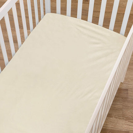 TL Care Heavenly Soft Chenille Fitted Crib Sheet 28" x 52", Warm and Cozy Neutral Chenille Sheet, Ecru, for Boys and Girls, Fits Crib and Toddler Bed mattresses