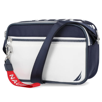 Nautica womens High Seas Camera Crossbody, Indigo/White, One Size
