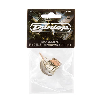 Jim Dunlop 33P.013 Nickel Silver Finger and Thumbpick Player Pack (Pack of 5)