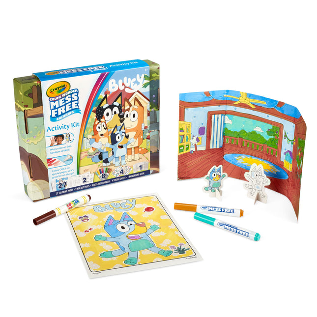 Crayola Color Wonder Bluey Activity Kit, Mess Free Coloring for Toddlers, Art Set for Kids, Toddler Plane Essential, Bluey Toys, Gifts for Kids, 3+