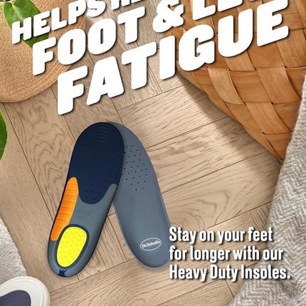 Dr. Scholl's Heavy Duty Support Insoles for Men - Designed for Big & Tall Men 90+kg, Wide Feet, Shock Absorbing, Arch Support, Distributes Pressure, Trim to Fit Inserts, 1 Pair, UK Size 7-12