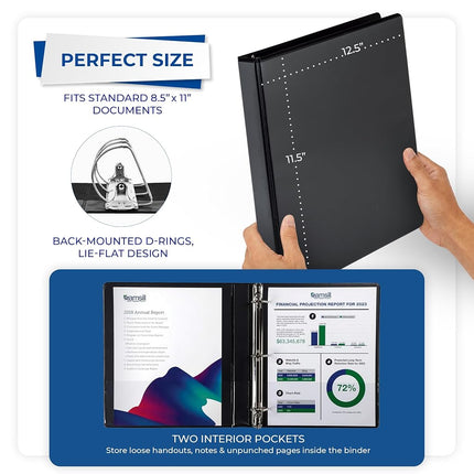 Samsill Durable 1 Inch Binder, Made in The USA, D Ring Binder, Customizable Clear View Cover, Basic Assortment, 4 Pack, Each Holds 225 Pages