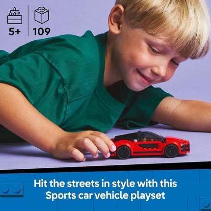 LEGO City Red Sports Car Toy - Race Car Toys for 5+ Year Old Boys & Girls - Educational Gifts for Birthdays & Holidays - Includes a Driver Minifigure & Accessories - 60448