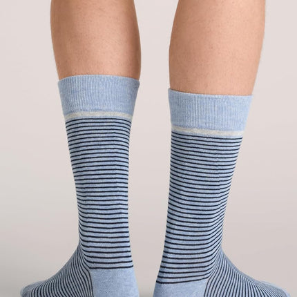 Ted Baker Men's 3 Pack Pattern Crew Dress Socks, Denim Heather/Navy, One Size