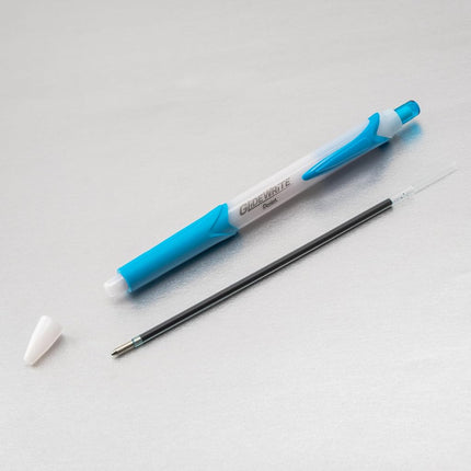 Pentel GlideWrite Ballpoint Pen with TechniFlo Ink, (1.0mm) Medium Line, Sky Blue, Box of 12 (BX910-S)