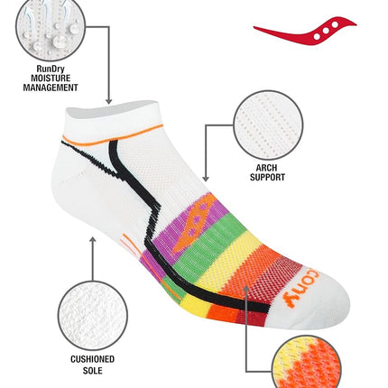 Saucony Men's Multi-pack Bolt Performance Comfort Fit No-Show Socks