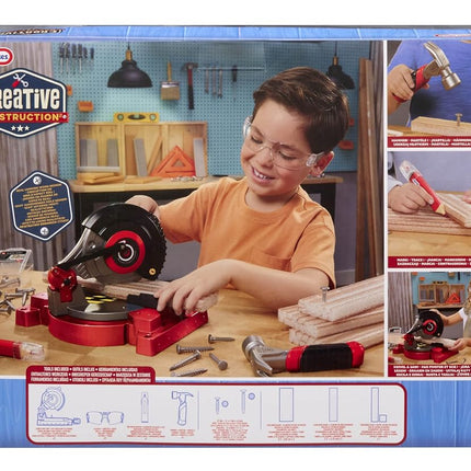 little tikes Creative Construction Power Cuts Set - Includes 6 Accessories, Pretend Play Construction Set, Suitable for Boys and Girls Ages 3+ Years