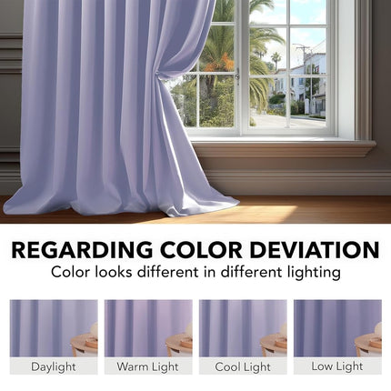 Deconovo Blackout Curtain Panels for Kids Bedroom, 42x72 Inch, Light Purple, 2 Panels - Room Darkening Back Tab and Rod Pocket Curtains