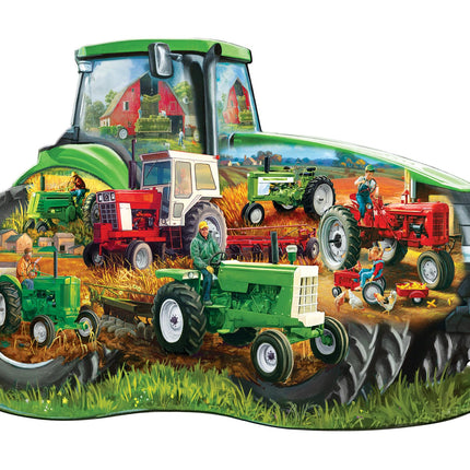 MasterPieces 1000 Piece Jigsaw Puzzle for Adult, Family, Or Kids - Tractor Shape - 38.5"X26.5" - Family Owned American Puzzle Company