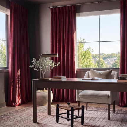 HPD Half Price Drapes Heritage Plush Velvet 84 Inches Long Darkening Curtains for Bedroom & Living Room 50W x 84L, (1 Panel), Dark Merlot, 50" W x 84" L (Pack of 1)