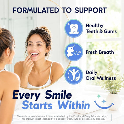 OraTicx Teeth & Gums Dental Probiotic, Naturally Supports Oral Health and Immunity, Oral Probiotics Supplement 8 Billion CFU, Grape Flavor 30 Lozenges 1-PK