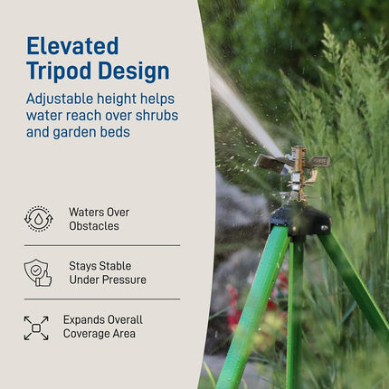 Orbit 56667N Zinc Impact Sprinkler on Tripod Base