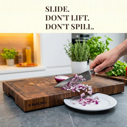 American Walnut Wood Cutting Board, End Grain Butcher Block for Kitchen