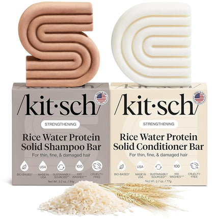 Kitsch Rice Water Solid Shampoo and Conditioner Se