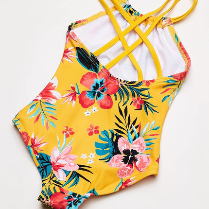 Kanu Surf Girls' Jasmine Beach Sport Halter One Piece Swimsuit, Brooke Mango, 8