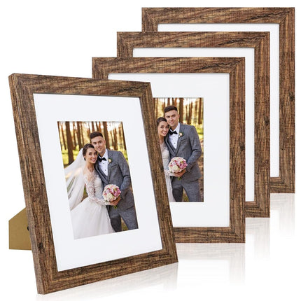 Hongkee 8x10 Picture Frame Set of 4, with Real Gla