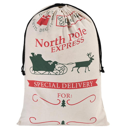 JOYIN 1PCS Christmas Drawstring Gift Bag Santa Bur